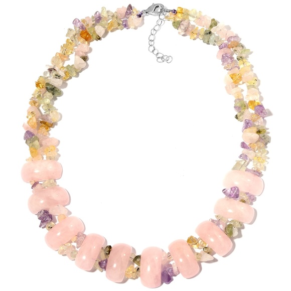 Rose Quartz, Multi Gemstone Necklace - Picture 1 of 3